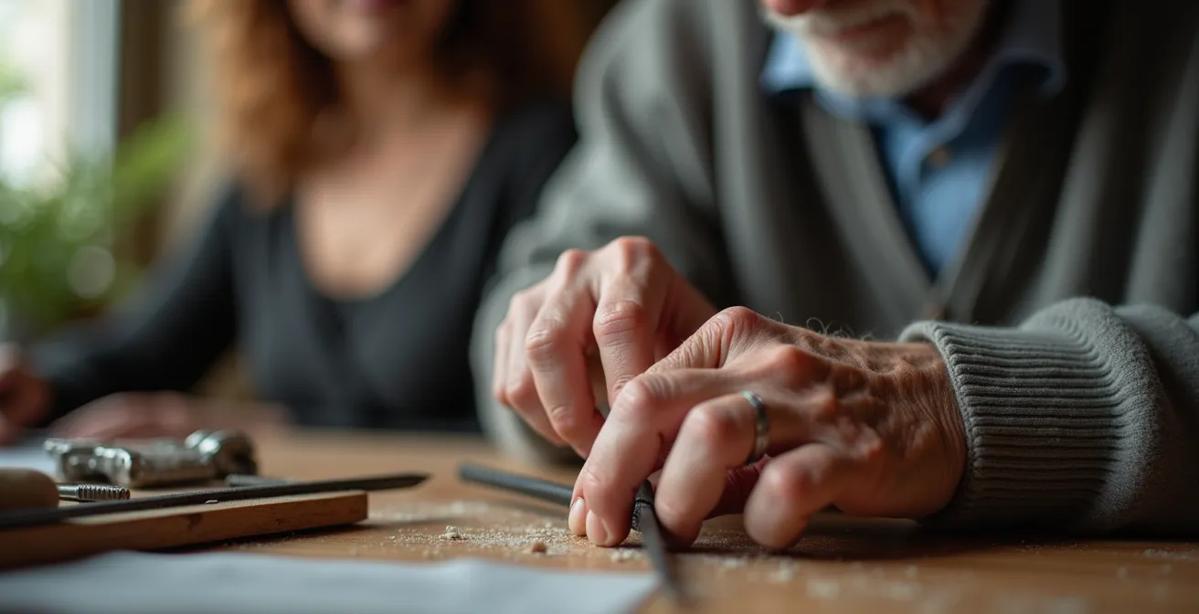 Anziano professionista che condivide competenze nel volontariato