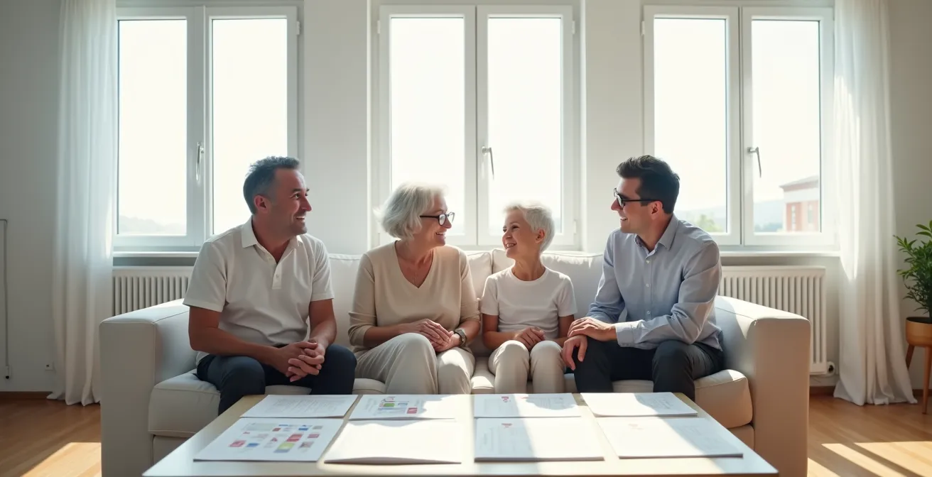 Schema visivo della composizione del nucleo familiare fiscale con persone e documenti